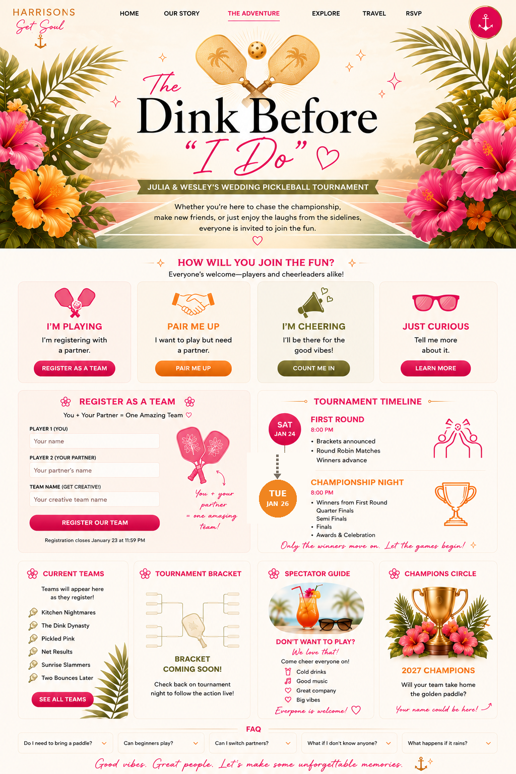 The Dink Before I Do — wedding pickleball tournament